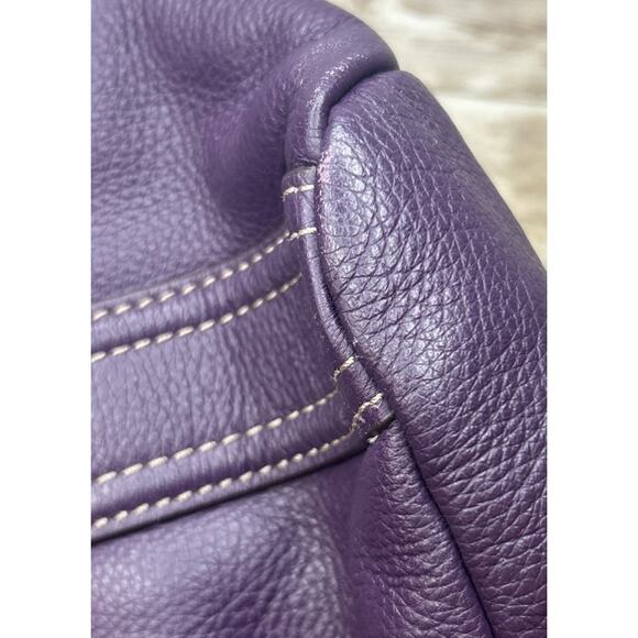 Tignanello Purple Leather Purse Handbag Shoulder Bag - Picture 12 of 16